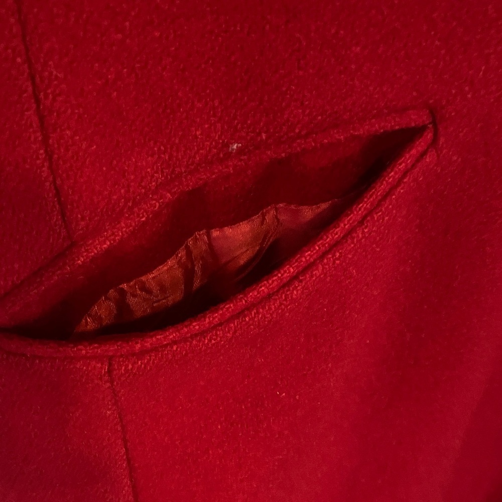 USA Made! Rare Red Double-Breasted Women's wool coat - Picture 3 of 8